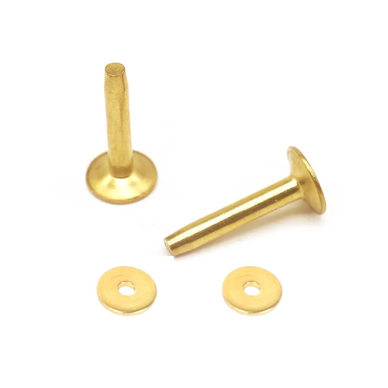 UPUPMOON 50 Sets Solid Brass #12 Size 12 Copper Burrs Rivets Washers 3/4 inch (19mm) Long for Leather Crafting, Saddlery, DIY Metal Fabrication - Image 5